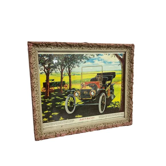 Antique Frame With Print Model T Paul Maxwell - Picture 11 of 11